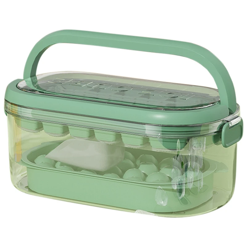 

Ice Cube Tray Ice Box Press Silicone Ice Tray Ice Ball Plastic Portable Ice Box Portable Ice Maker With Handle And Cover