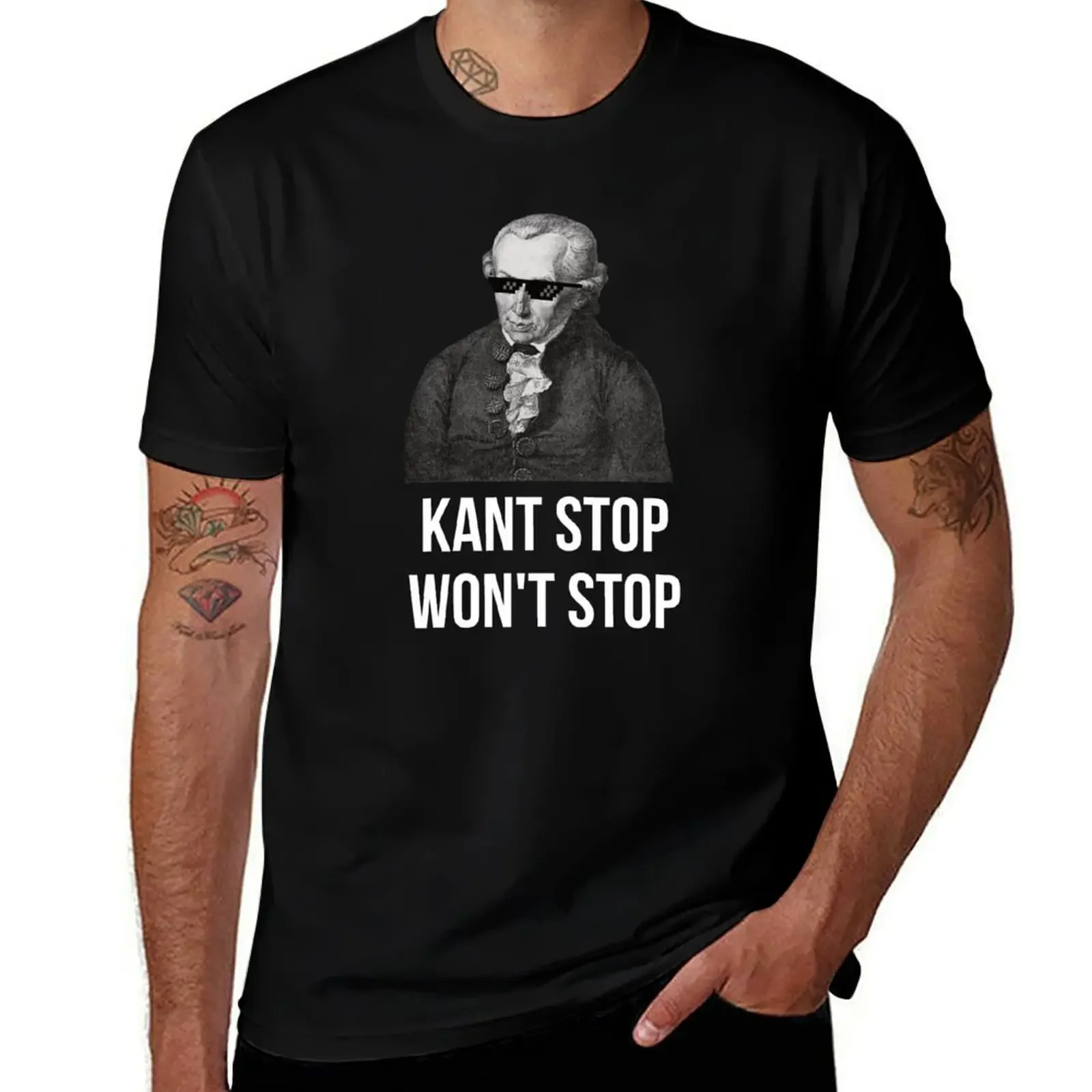 Забавная футболка Immanuel Kant Quote Stop летние топы рубашки с рисунком быстросохнущая