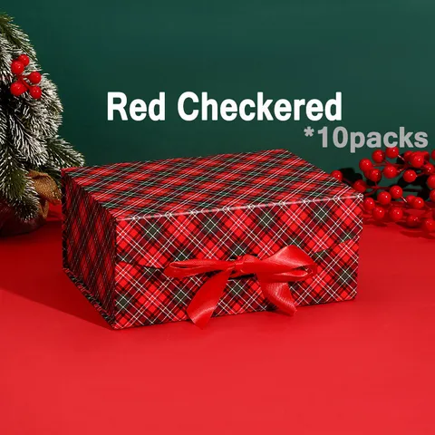 Рождественские подарочные коробки, коробка для подарков, 10 шт., прочная складная картонная коробка для подарков, товары для рождественской вечеринки