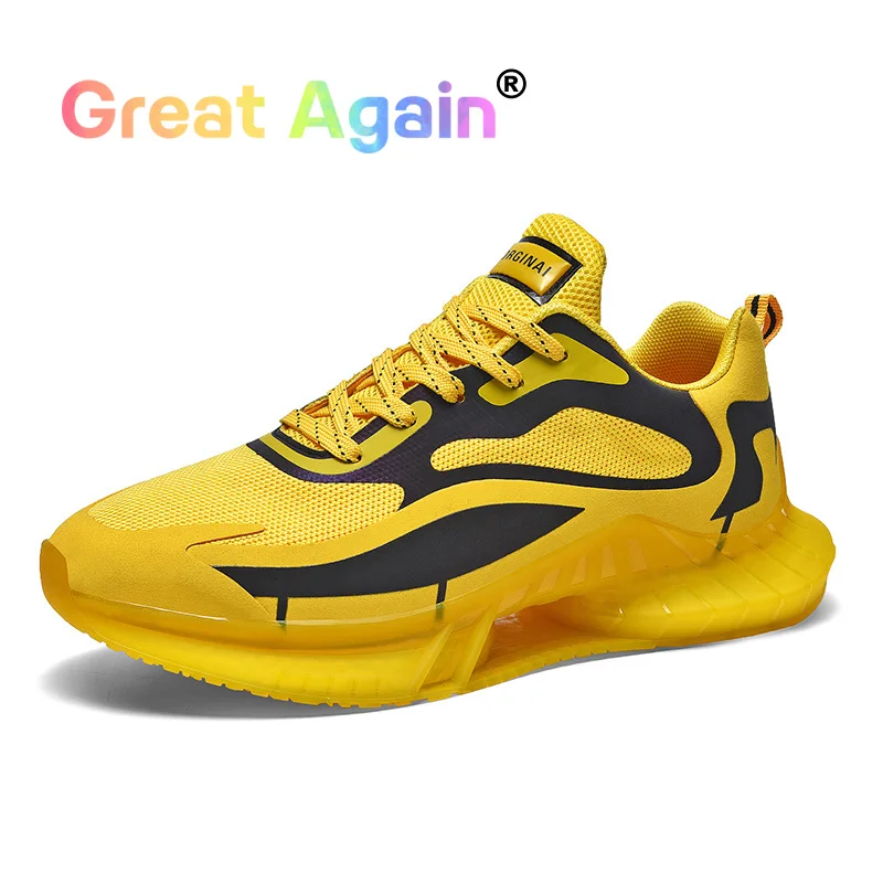 

Sneakers Men Luxury Size 39-46 Running Shoes For Men’s Mesh Breathable Sport Shoe Cushioning Sneakers Men Luxury Air Mesh Yellow