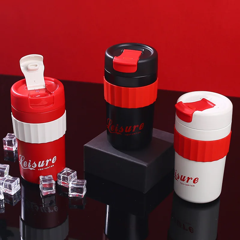 

Cola Coffee Cup 420ML Cold-keeping Vacuum 304 Stainless Steel Insulation Cup Handle Car Thermos Coffee Couple Water Cup