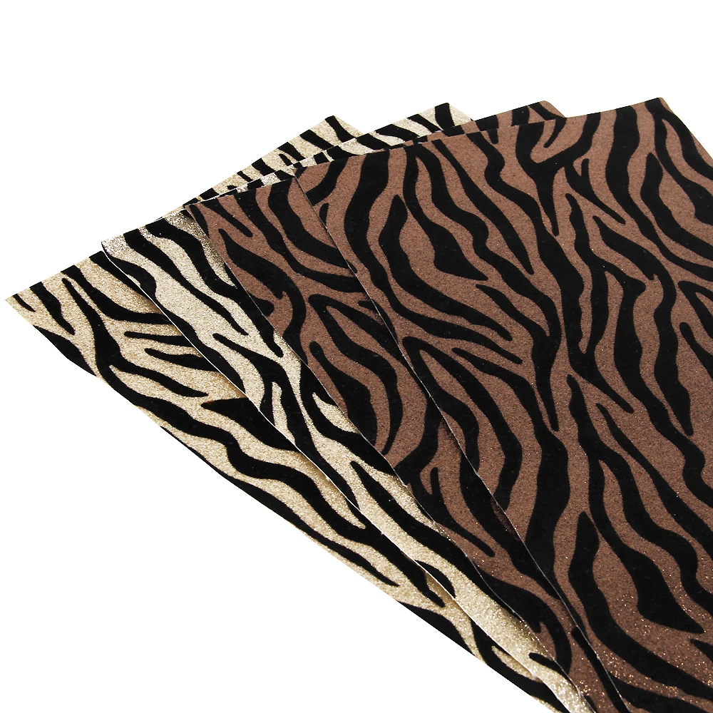Листы из искусственной кожи с леопардовым принтом зебры, блестящие бархатные синтетические кожаные виниловые ткани для сумок с бантом, кошельков, сережек, скрапбукинга «сделай сам»