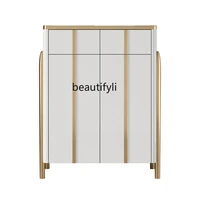 yj light luxury home shoe cabinet large capacity modern minimalist door entrance cabinet nordic paint solid wood white hallway