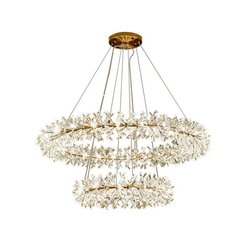 

Хрустальная люстра в скандинавском стиле, вилла, романтический цветочный венок, Подвесная лампа для гостиной, спальни, ресторана, декоративное освещение