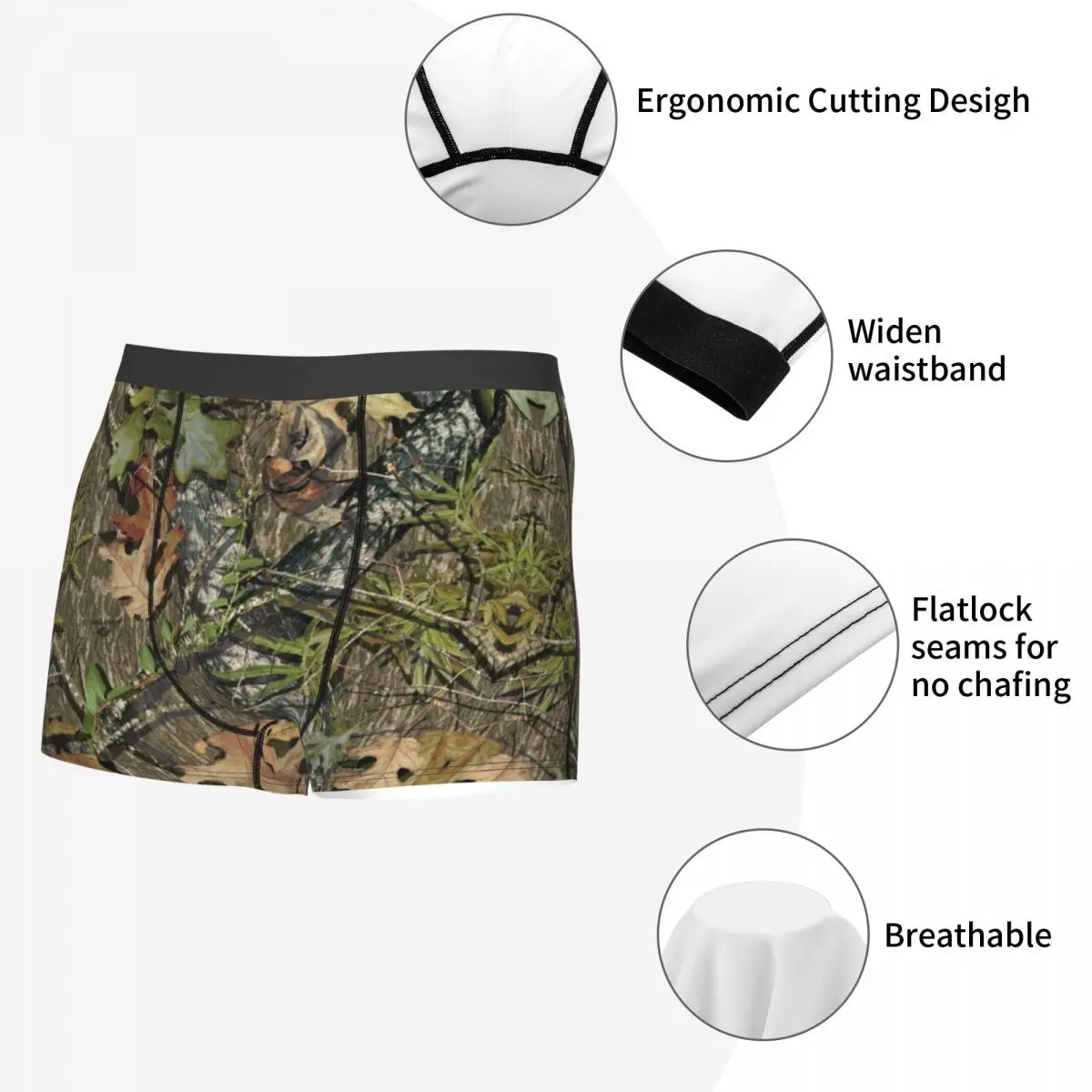 Фото Valentine's Day Male Real Tree Camouflage Camo Pattern Underwear Boxer Briefs Stretch Shorts Panties Underpants For Husband №5