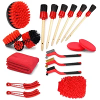 3 19pcs car detailing brush drill cleaning brush set dashboard air outlet tire clean brush sponge tools car wash accessories
