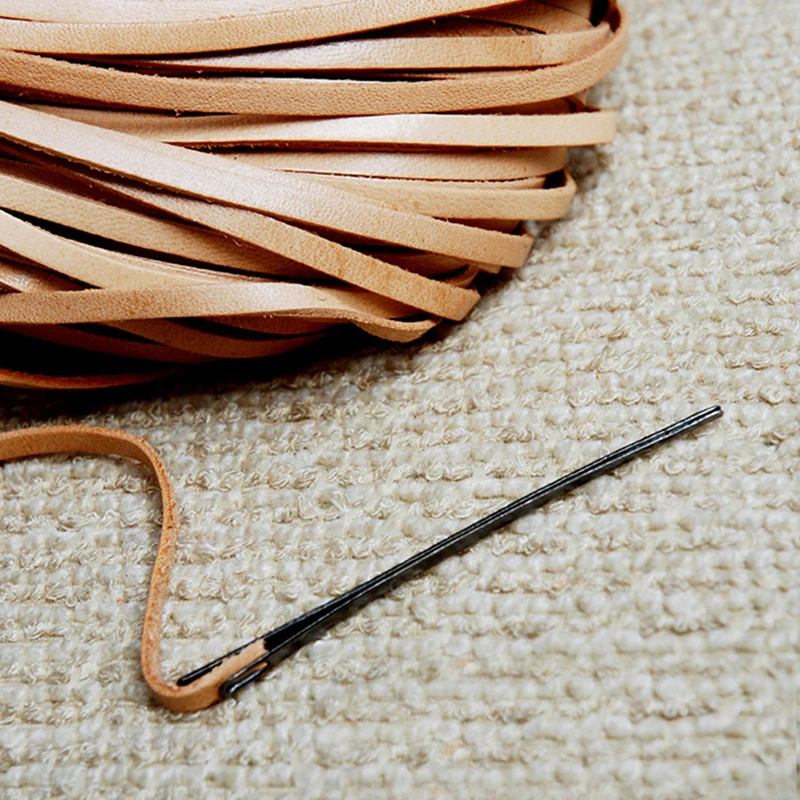 

3Pcs Iron Leather Sewing Craft Tool Leather Rope Needle Knitting Needles Double Hole Leather Rope Lace Needle Set DIY