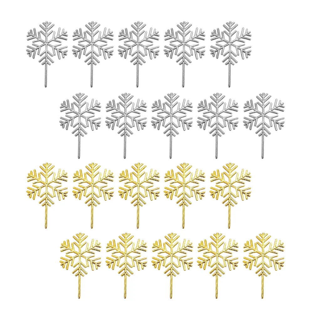 

Cupcake Toppers Cake Snowflake Picks Party Christmasxmas Dessert Sprinkles Decorating Topper Winter Decoration Snow Decorations