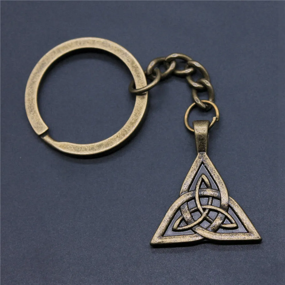 1 шт. двухсторонняя Triquetra брелоки с символами женская подвеска для ногтей