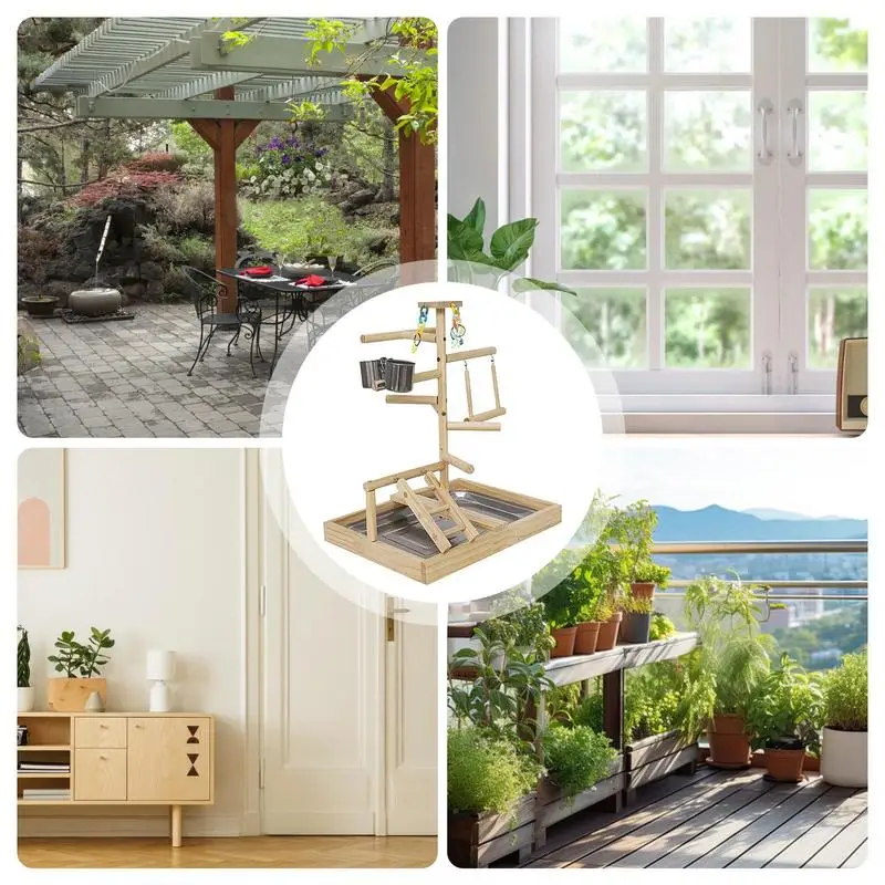 Птичья клетка игровая площадка натуральное дерево игрушки для птиц птичий окунь