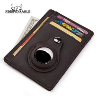 for airtag wallet card genuine leather protective case locator tracker anti lost device holder sleeve air tags vintage