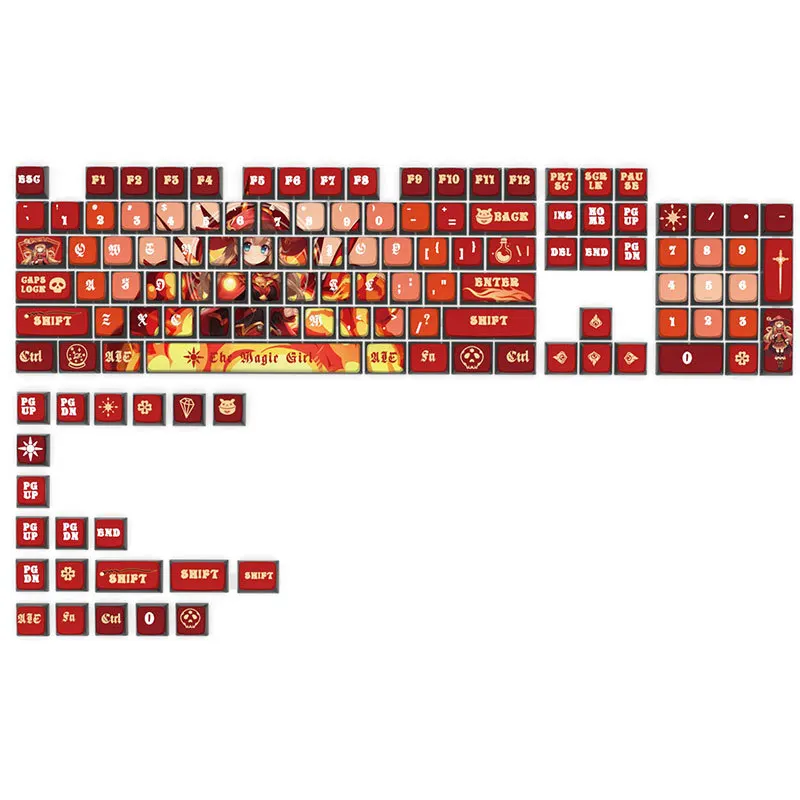 Esports Gaming Keyboard Keycaps PBT Heat Sublimation Translucent Matte SAX Highly Mechanical Anime