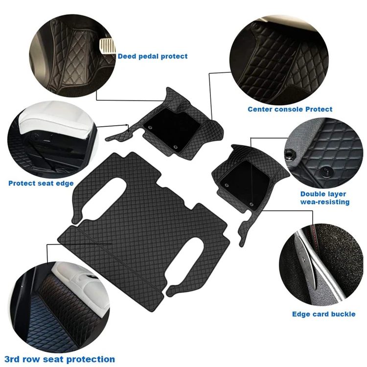 

Top Quality Low Price Waterproof Car Mat Cushioning And Odorless Foot Pads For Model X 6 Seat