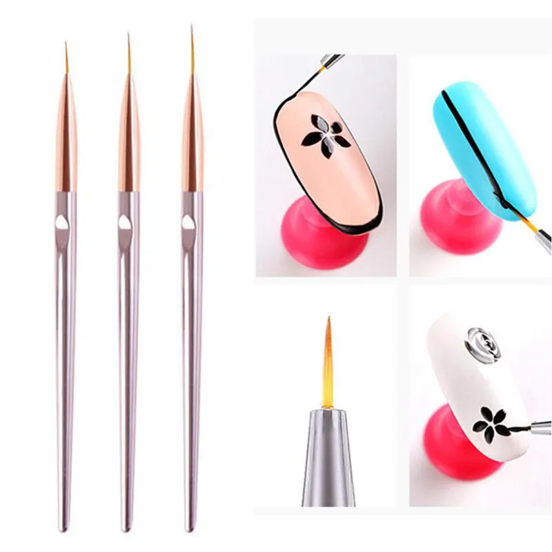 

Набор кистей для дизайна ногтей, 3 шт.