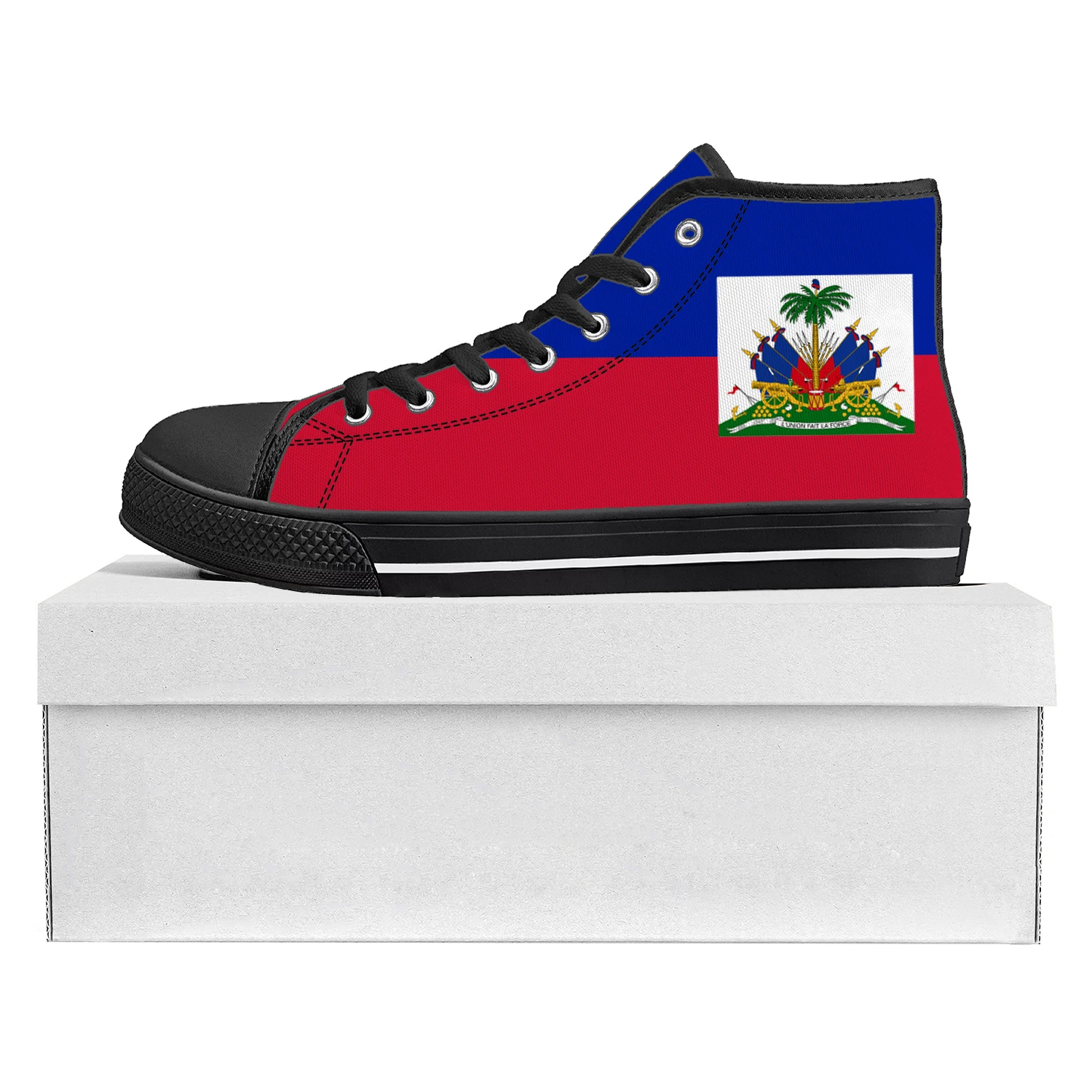 Haitian Flag High Top High Quality Sneakers Mens Womens Teenager Canvas Sneaker Haiti Casual Couple Shoes Custom Shoe