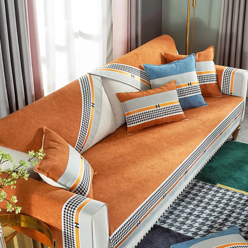 

Лучший чехол для дивана из синельной ткани, роскошное нескользящее полотенце для спинки, товары для шитья с рисунком «гусиные лапки», диван,...