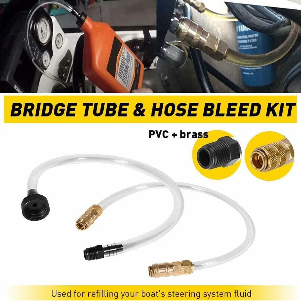 

Hydraulic Steering Systems Bridge Tube 2Pcs Bleed Kit Oil Filler Kit Hydraulic Steering System Oil Drain Kit for Seastar
