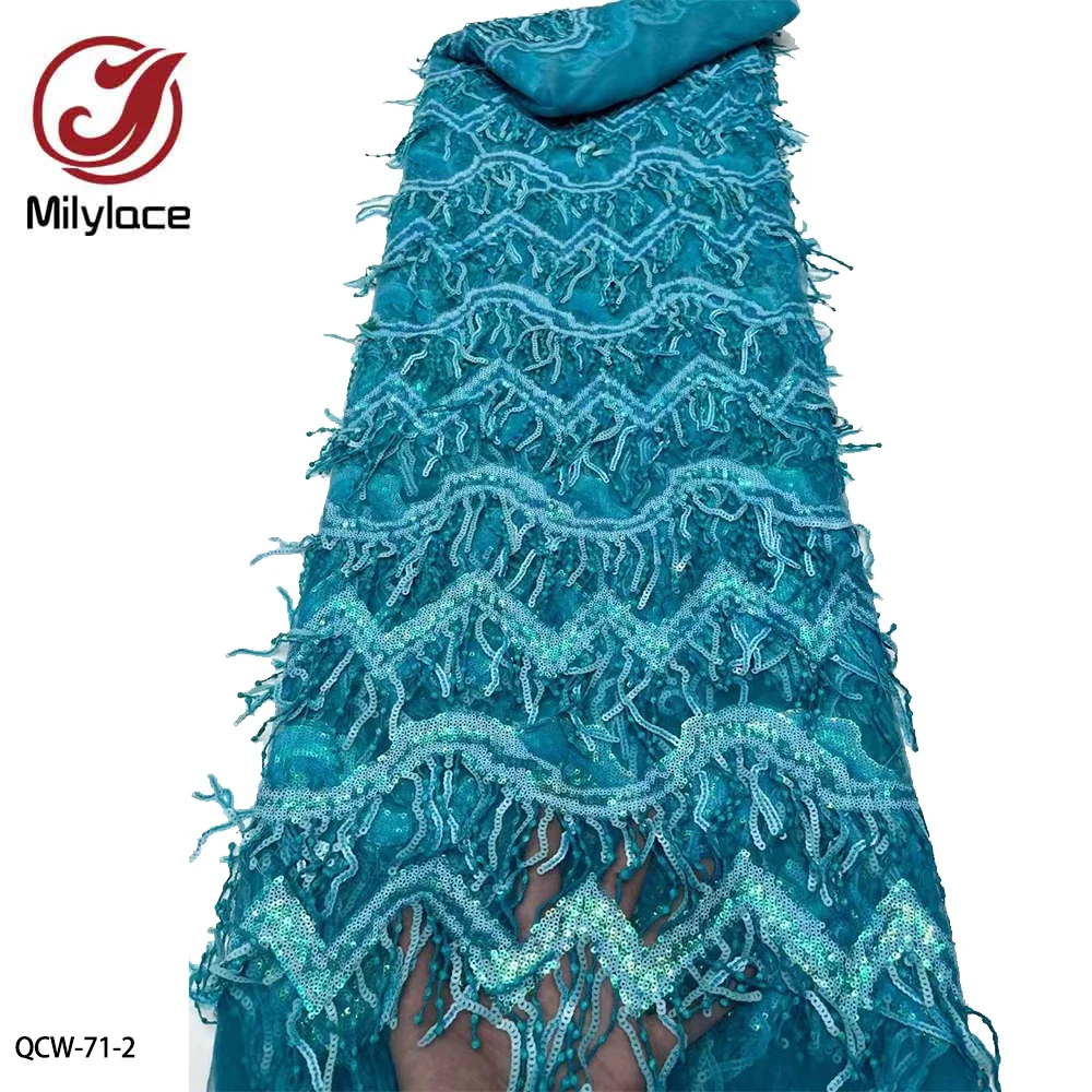 

Высококачественная кружевная ткань с блестками, нигерийское Сетчатое кружево с вышивкой, Африканский французский тюль, кружевная ткань дл...