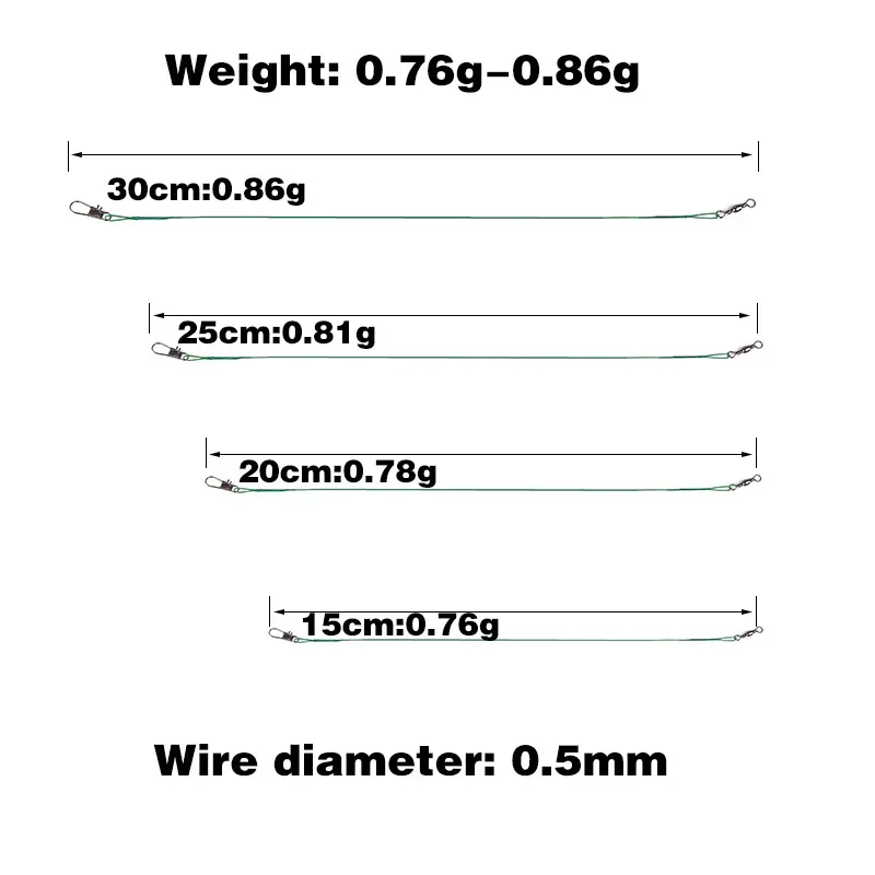 Стальная леска с защитой от укусов поворотным поводком со свинцовым сердечником