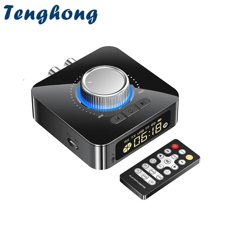 

Tenghong Digital Display Bluetooth 5.0 Audio Receiver Transmitter USB RCA 3.5MM AUX TF Card Wireless Audio Adapter Converter