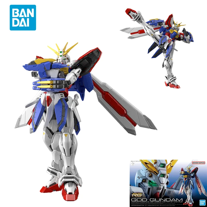 Фото Прямая доставка: Оригинальная коллекционная модель Bandai GUNDAM RG 1/144 GOD GUNDAM, сборная фигурка-игрушка для детей №1