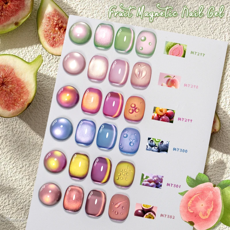 Фото Магнитный гель-лак Fruit Cat с эффектом цветных стеклянных бусин, градиентный, с блестками, полуперманентный, УФ-гель-лак, снимаемый замачиванием №5
