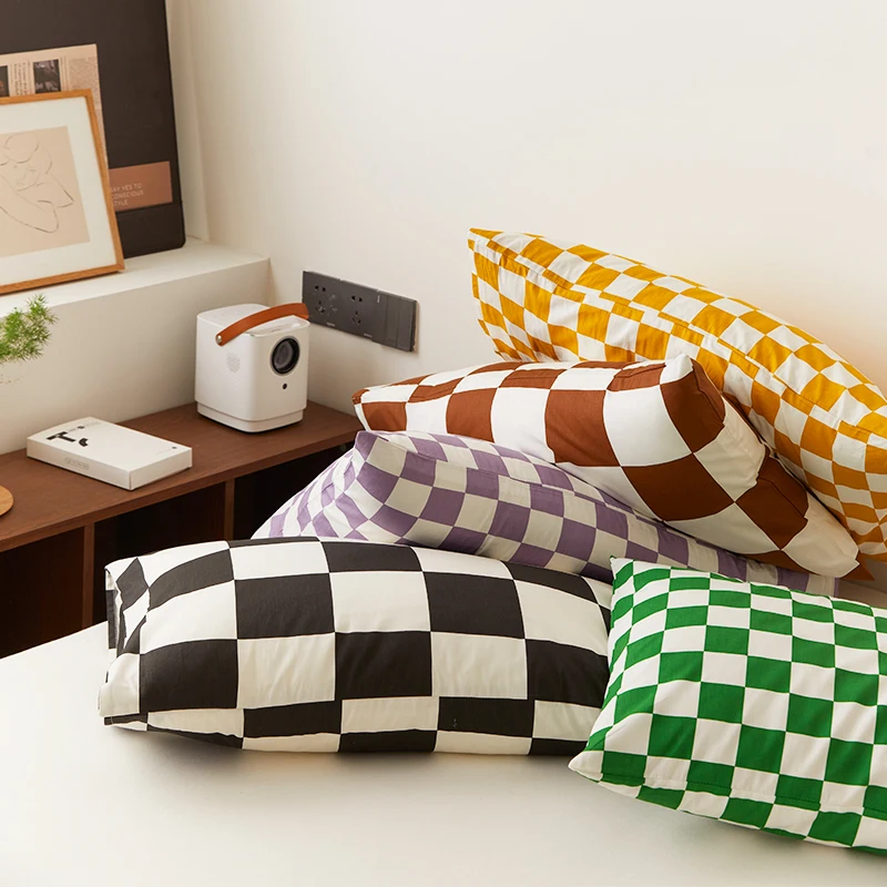 

Plaid Series Printed 2pcs 48x74cm Pillowcases Set Pillows Cover High Quality Pure Cotton Soft Pillowcases Pillows Protector