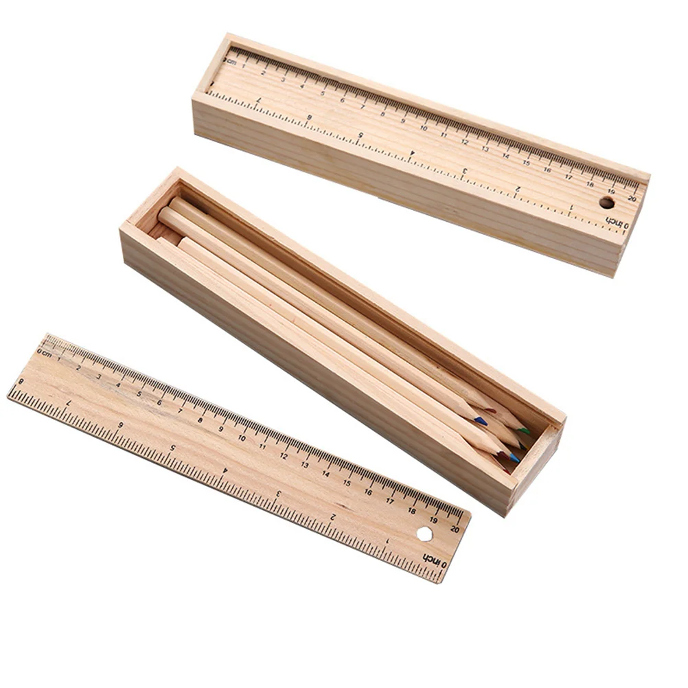 

1 Set Wooden Case Drawer Type Pen Box Pen Storage Container for Kids
