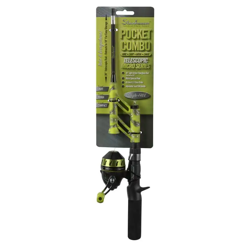

Green Telescopic Spincasting Rod and Reel Pocket Combo
