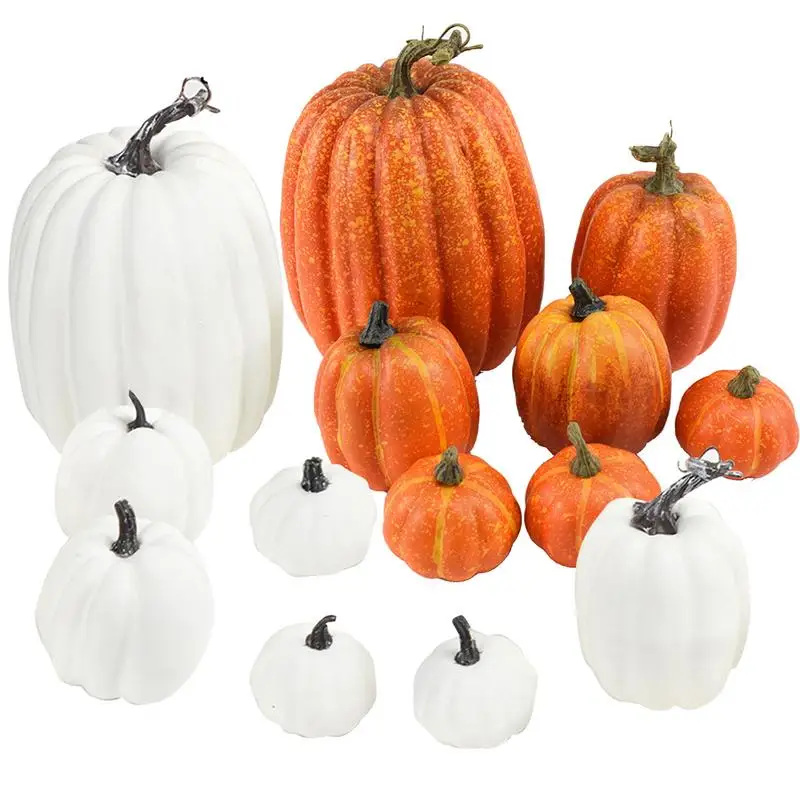 

7Pcs Halloween Simulation Pumpkin Model Thanksgiving Harvest Festival Fall DIY Craft Party Decoration Props Fake Pumpkin decor