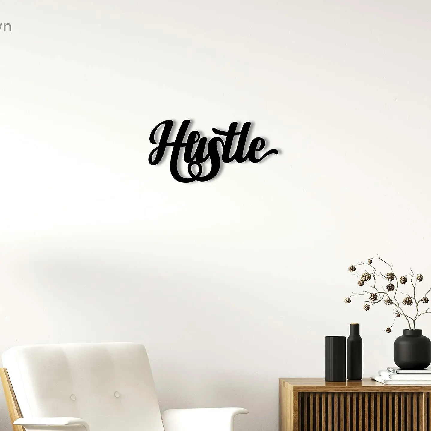 

Hustle - Beautiful Home Decor Decorative Accent Metal Art Wall Sign Living Room/Home Decoration