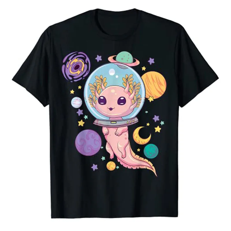 

Space Axolotl Kawaii Pastel Goth Anime Aesthetic Nu-Goth T-Shirt Awesome Outfit Cute Astronaut Tee Top Grunge Lover Clothes Gift