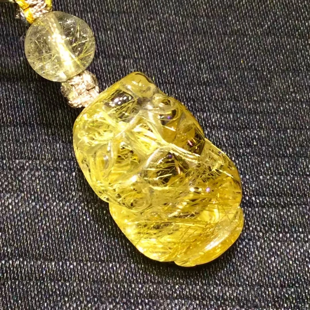 Золотая подвеска с рутилированным кварцем MUKO GEMS