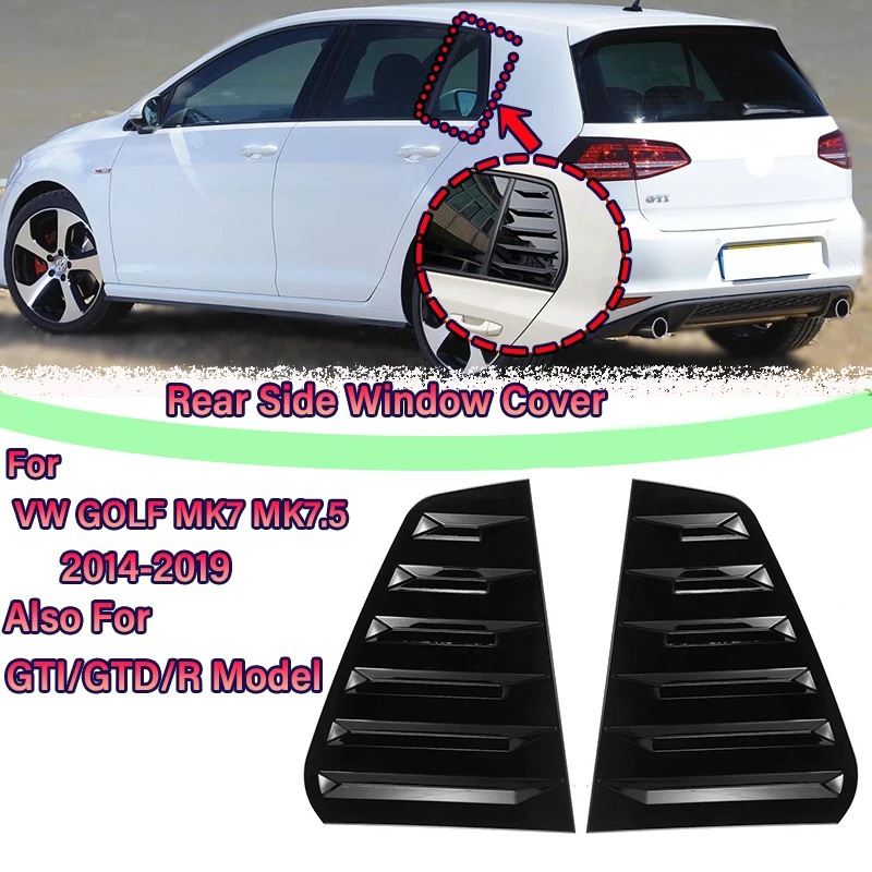 

2X Auto Rear Window Shutter Side Air Vent Louver Cover Trim For VW GOLF MK7 MK7.5 2014-2019 GTI / GTD / R Car Accessories
