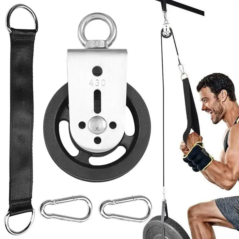 

Gym Cable Pulley Wheel Lat Pulldown Attachments For Pulley System 360 Degree Rotating Heavy Duty Pulley Block Hooks Lat Pulldown