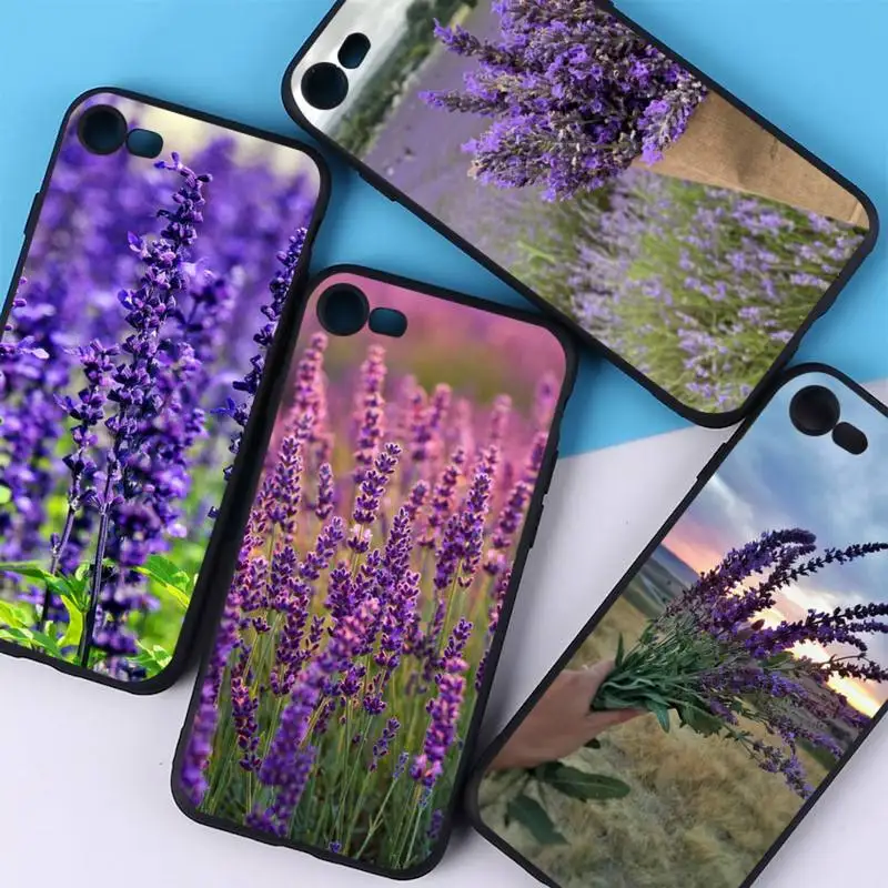 

Simple lavender Purple flowers Phone Case For iPhone 14 11 12 13 Mini Pro Max 8 7 6 6S Plus X SE 2020 XR XS Funda Case