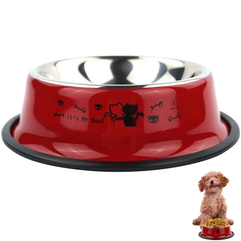 

Dog Food Bowl Stainless Steel Cat Food Dish Anti-skid 18cm/7.08inch Durable Pet Supplies For Small Pets Dogs Cats Puppies And