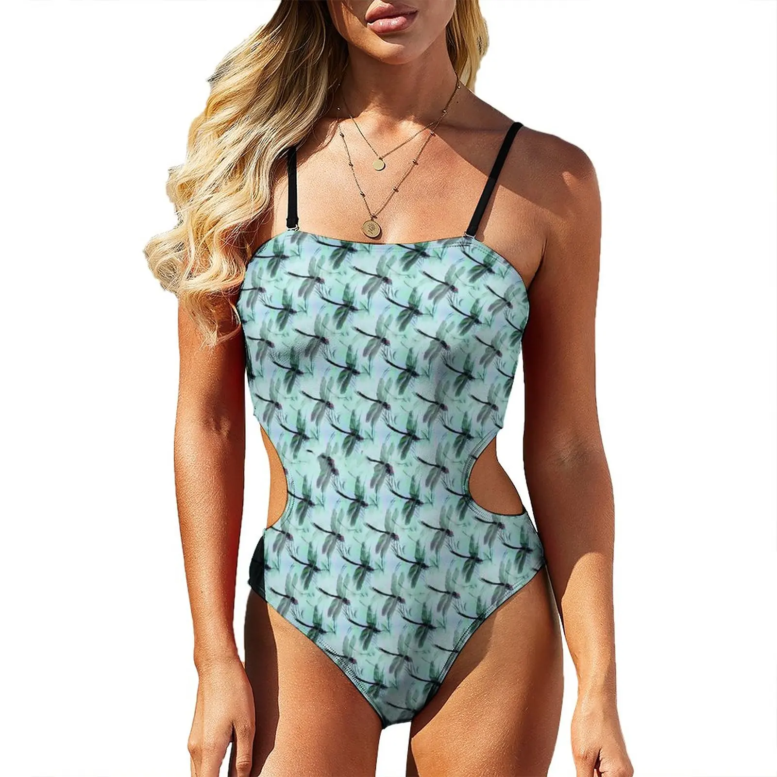 

Dragonfly Print Swimsuit Cute Animal Push Up Swimwear One Piece Monokini Sexy Stylish Beach Beach Outfits Plus Size