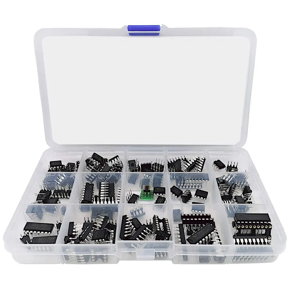 

Ассортимент микросхем IC 150 шт., opamp, генератор, pwm, PC817, NE555, LM358, LM324, JRC4558, LM393, LM339, NE5532, LM386, TDA2030