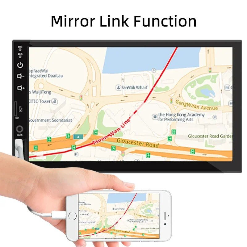 Автомобильный Радиоприемник 1 Din С 7-дюймовым Сенсорным Экраном Android Auto Carplay