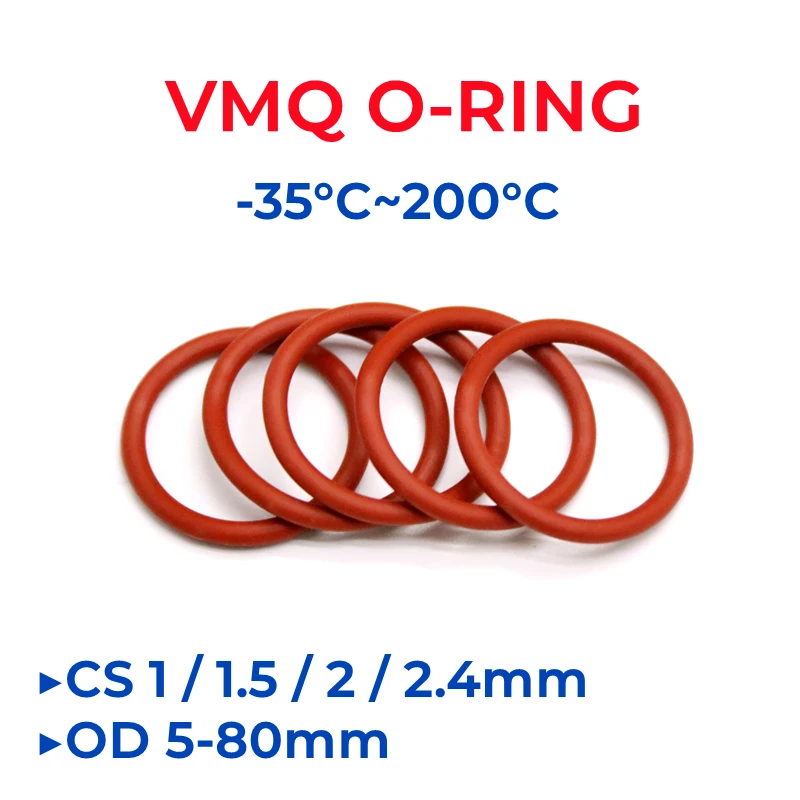 

Пищевой силиконовый уплотнительный кольцо VMQ 5-80мм
