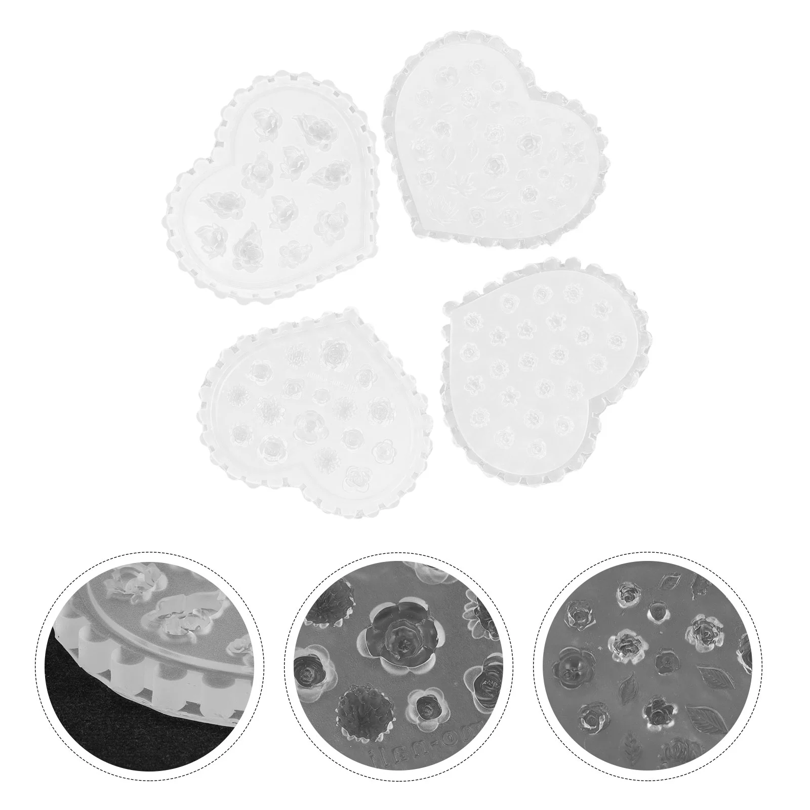 

4pcs Silicone Molds Flower Shaped Molds DIY Nail Charm Decorative Molds