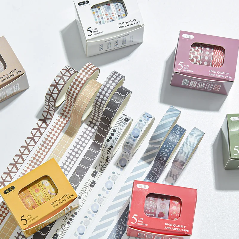 

10mmx2m Simple Grids Series Cute Washi Tape Set DIY Notebook Scrapbook Masking Tape School Supplies Stationery