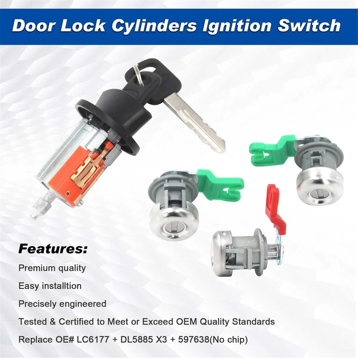 Цилиндр замка зажигания цилиндр дверного для Ford Explorer Sport Trac/F150/F250/F350 LC6177 DL5885 322347