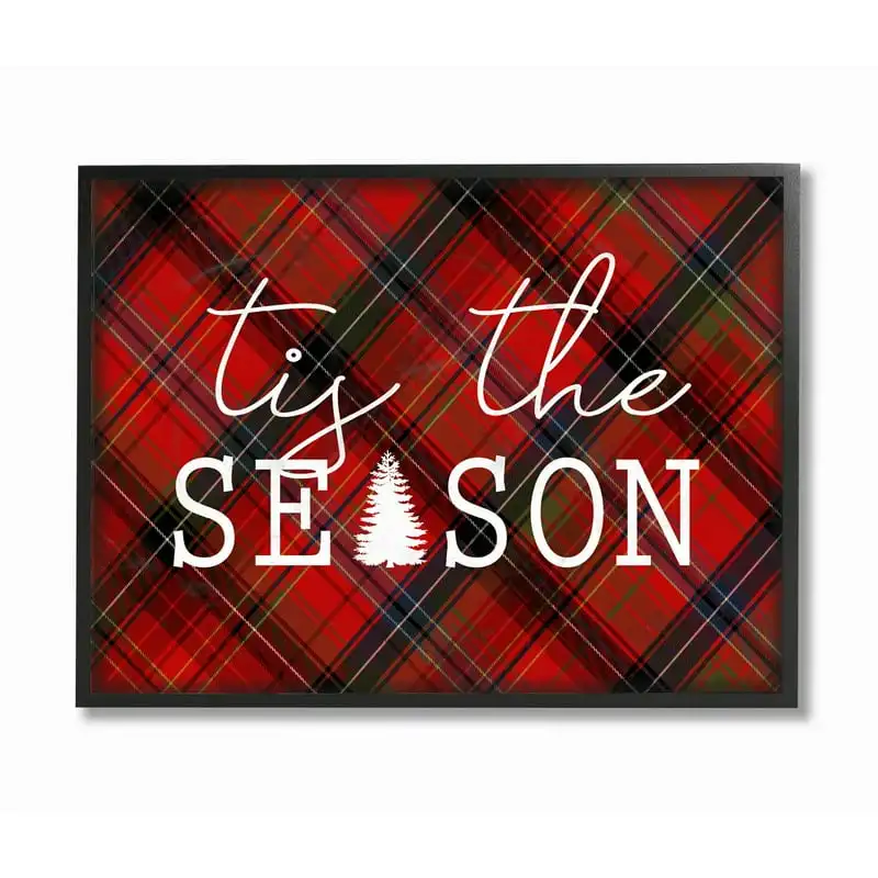 

Stupell Decor Collection Tis The Season Framed Giclee Texturized Wall Art