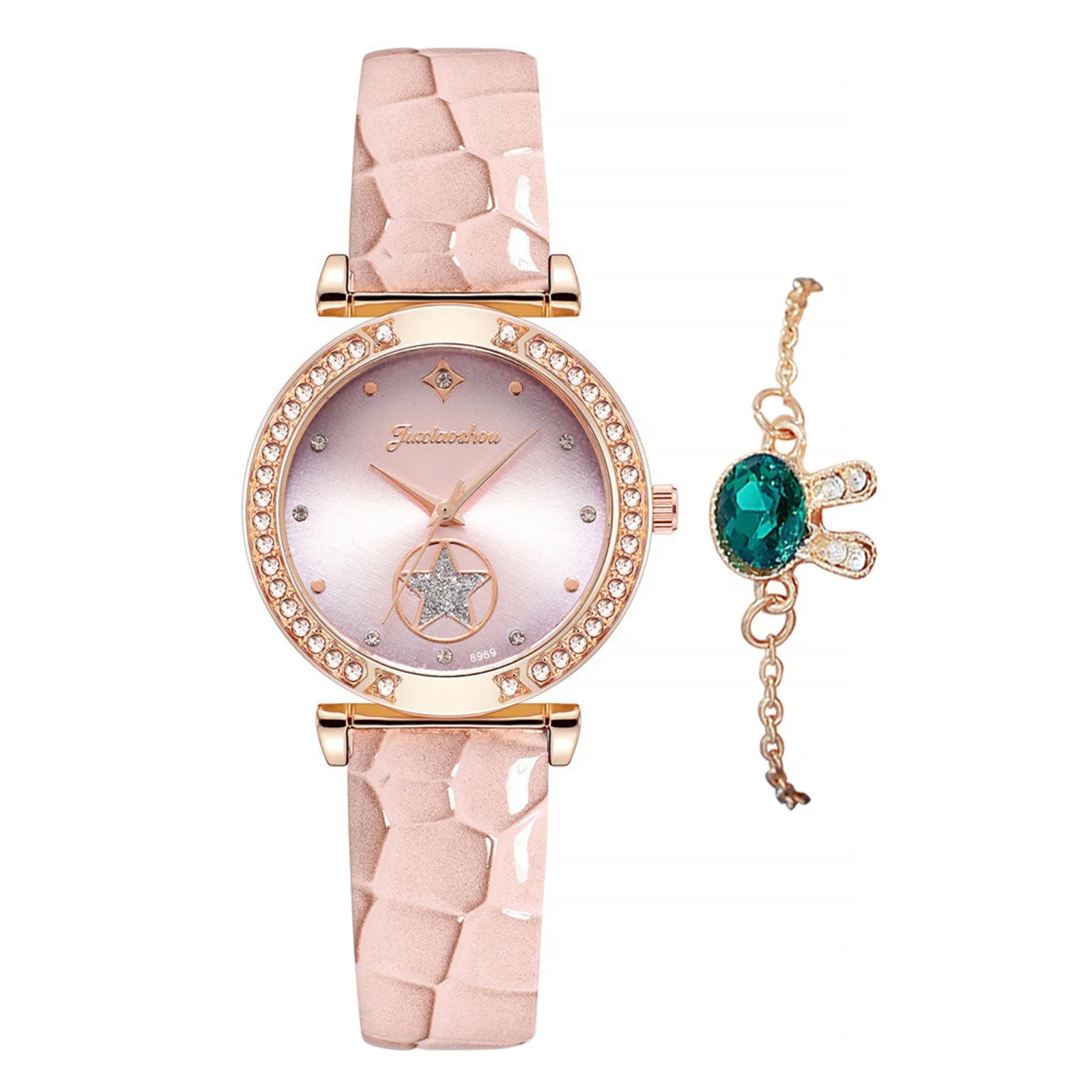 

Women Fashion Quartz Watch Bracelet Set Women'S Smooth Casual Leather Belt Quartz Watches Quartz Clock Wristwatches Reloj Mujer