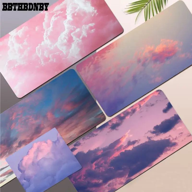 

BBTHBDNBY Pink Clouds Sky Beautiful Anime Rubber Mouse Desktop Mousepad Size for Deak Mat for overwatch/cs go/world of warcraft