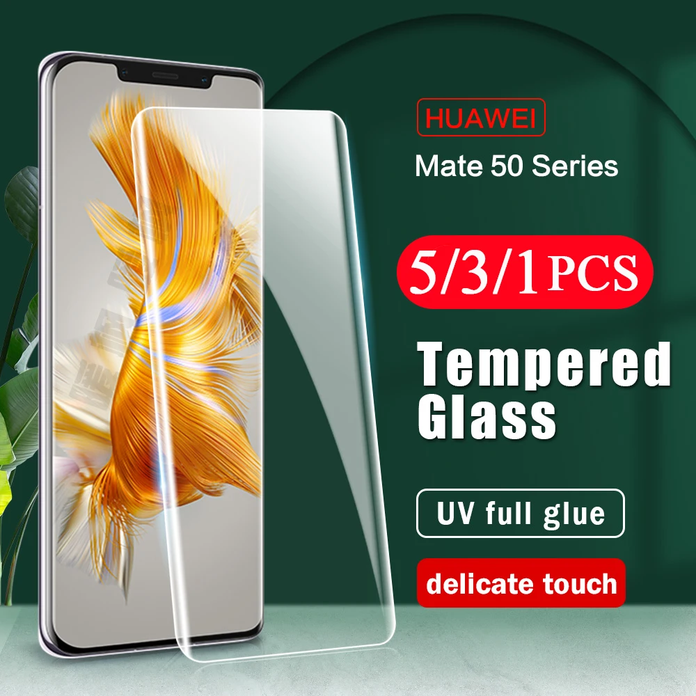 

5/3/1 шт. закаленное УФ-стекло для смартфона Huawei mate 50 40 30 30E 20 pro plus RS 40E защита для экрана телефона HD защитная пленка