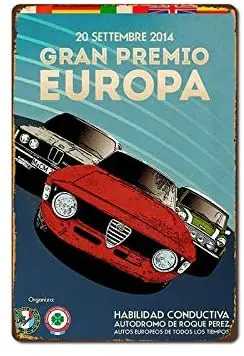 

Гран премио Европа автомобиль постер жестяной знак металлическая настенная табличка ферма дом гараж; Клуб Club украшение стены