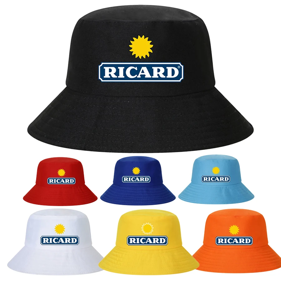 

Fashion RICARD Bob Bucket Hats Men Women Cotton Outdoor Reversible Fisherman Caps Beach Fishing Hat Girl Boy Chapeau Panama Hat